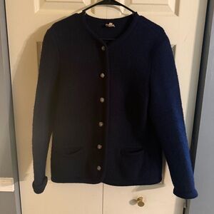 Brooks Brothers Navy Blue Women's Button-Front Cardigan